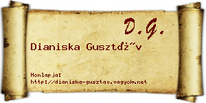 Dianiska Gusztáv névjegykártya